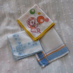 Set of 3 vintage handkerchiefs